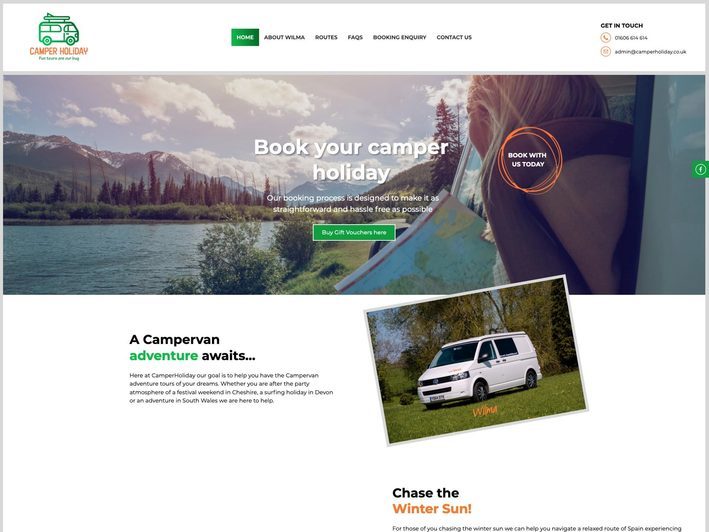 The Camper Holiday website created by it'seeze