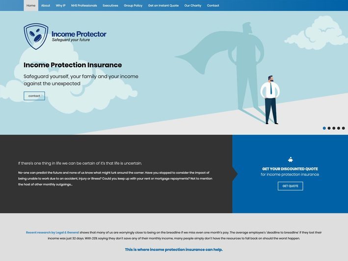 The Income Protector website created by it'seeze