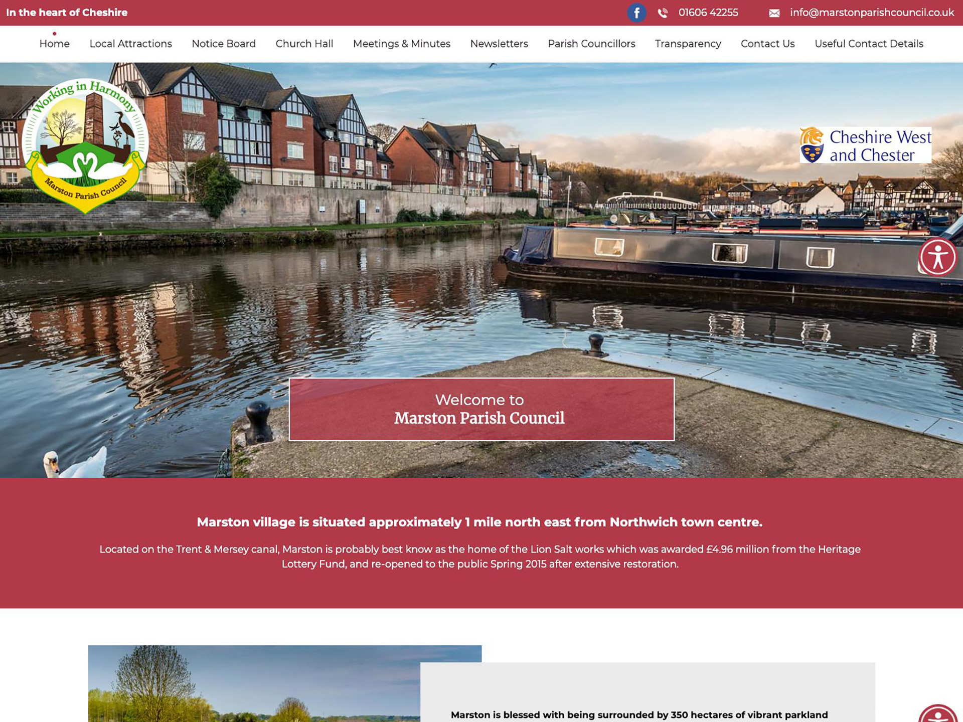 The Marston parish council website, created by it'seeze