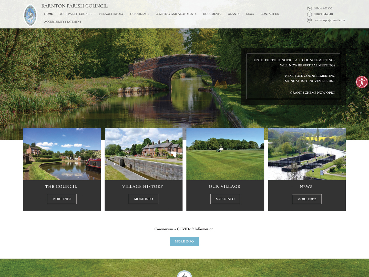 The Barnton parish council website, created by it'seeze